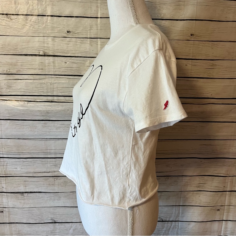 League Cream Graphic Thankful Crop T-Shirt Short Sleeve - Picture 4 of 6